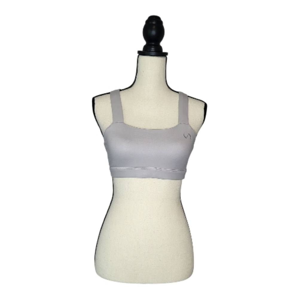 TLF Sports Bra Diamond 2.0 Shimmery Gray Silver Criss Cross Back Women's Size M